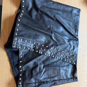 Free people pleather Studded Mini skirt